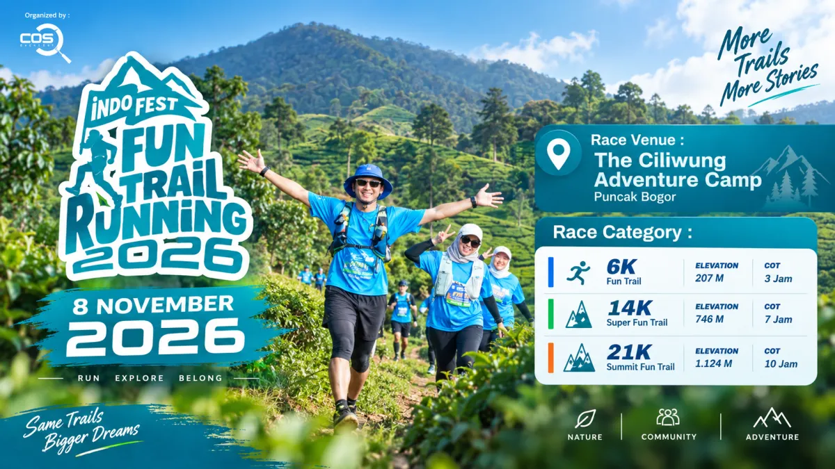 Indofest Fun Trail Running 2026 Siap Digelar di Puncak Bogor, Tawarkan Tantangan 6K hingga 21K