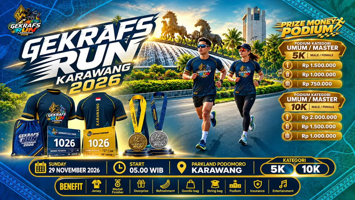 Berlari untuk Berkarya: GEKRAFS Run Karawang 2026 Ajak Masyarakat Taklukkan 5K dan 10K di Parkland Podomoro