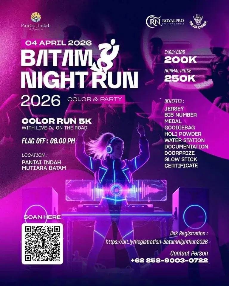 Batam Night Run 2026: Color & Party