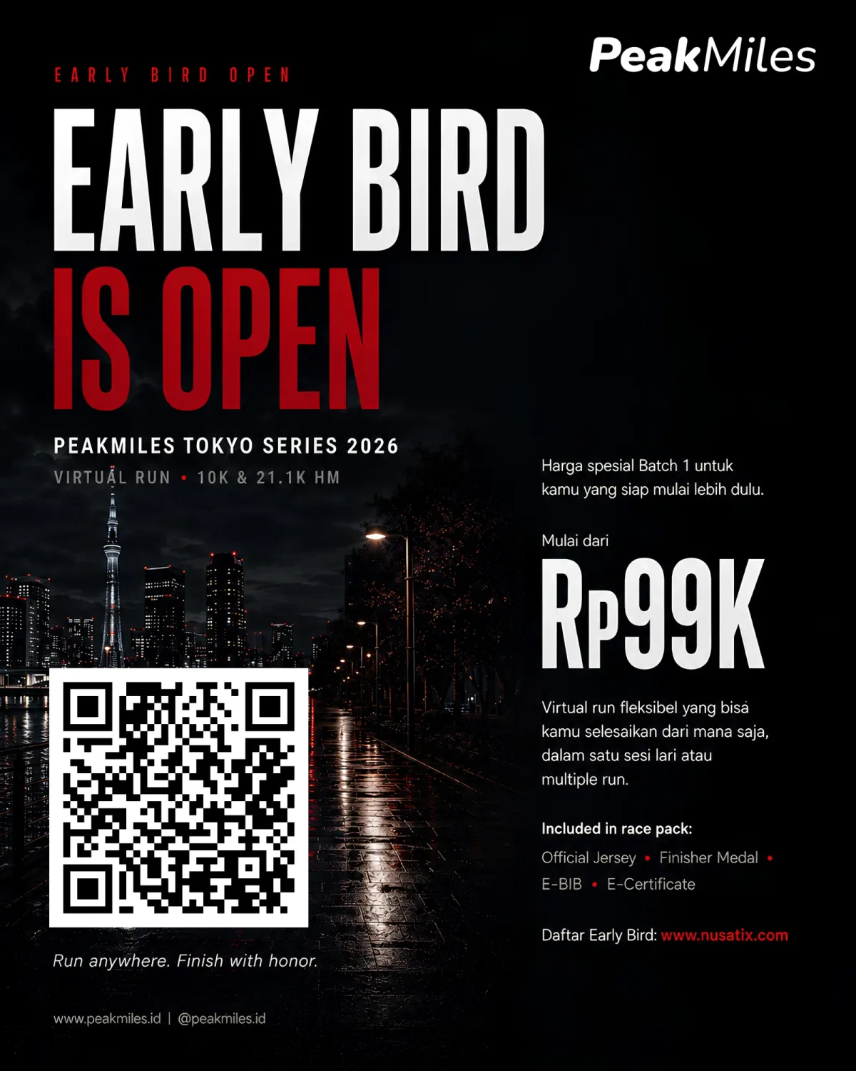 PeakMiles Tokyo Series Virtual Run 10K & 21K HM